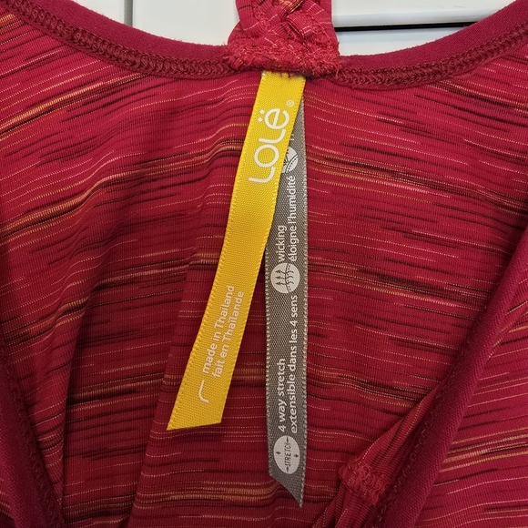 LOLE Smash Tee Red Sea Mix Women's Medium Braided Open‎ Back Activewear Yoga Top - Picture 6 of 11